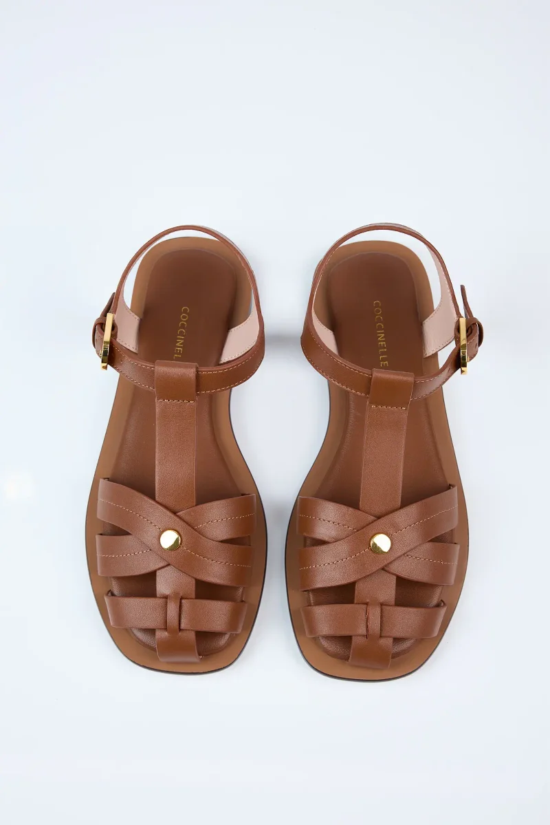 Leather slippers for women