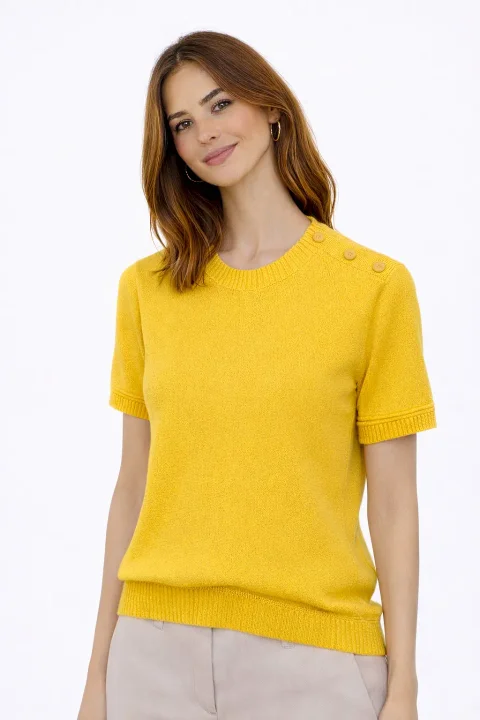 Pulover subțire cu mânca scurtă pentru femei - Artizana Fashion, fotografia 1
